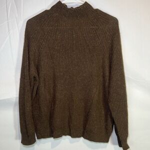 See U Soon Sweater Top Women's Medium Brown Mock Neck Long Sleeves‎ Pullover